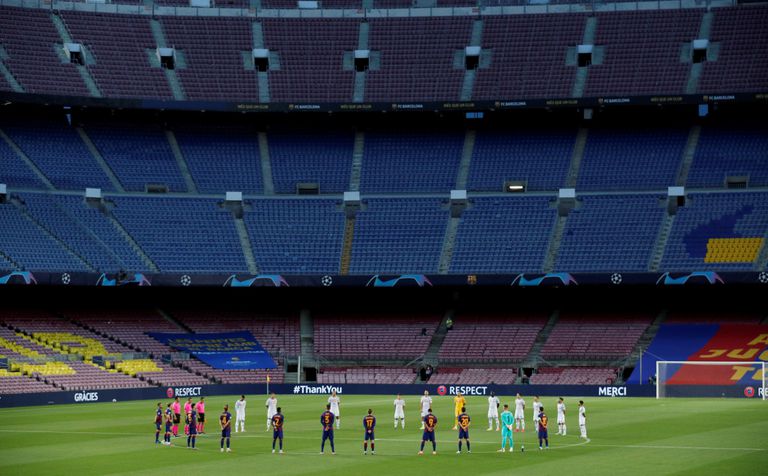 El Camp Nou, vacío en el duelo europeo del curso anterior ante el Nápoles.