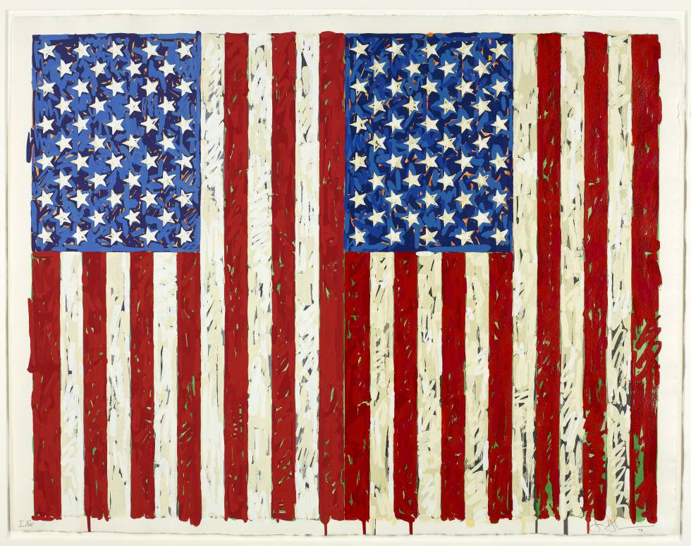 'Flags I, 1973'. Esta obra puede disfrutarse en la actualidad en la exposición de Caixaforum Madrid 'El sueño americano. Del pop a la actualidad'.