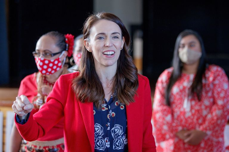 La primera ministra de Nueva Zelanda, Jacinda Ardern, durante un acto del Partido Laborista, el pasado 3 de octubre en Auckland.