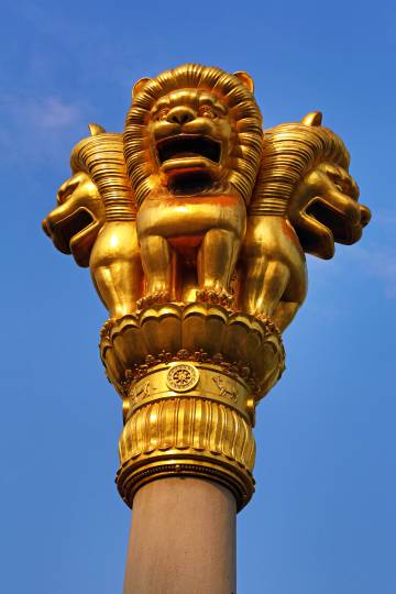 Pilar de un templo budista en la zona de Jing’an, en Shanghái (China).