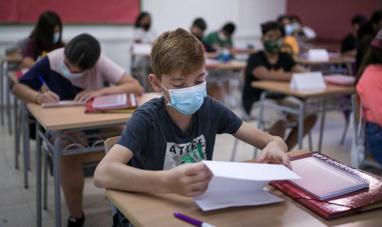 Alumnos de primero de ESO en un instituto público de Cataluña.