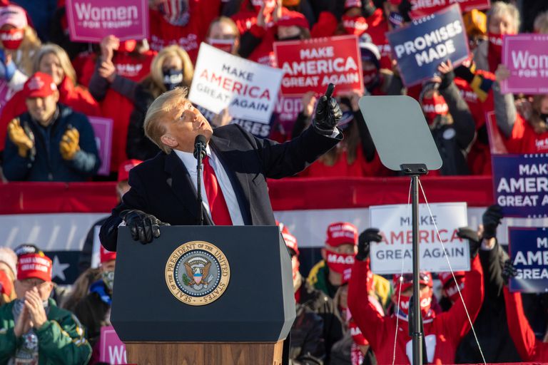 Donald Trump, el viernes en un mitin en Green Bay, Wisconsin.
