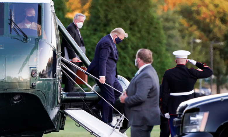 Trump pasará varios días internado en el Centro Médico Militar Walter Reed tras dar positivo a Covid-19