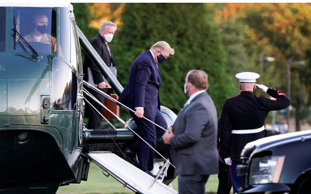 Trump pasará varios días internado en el Centro Médico Militar Walter Reed tras dar positivo a Covid-19