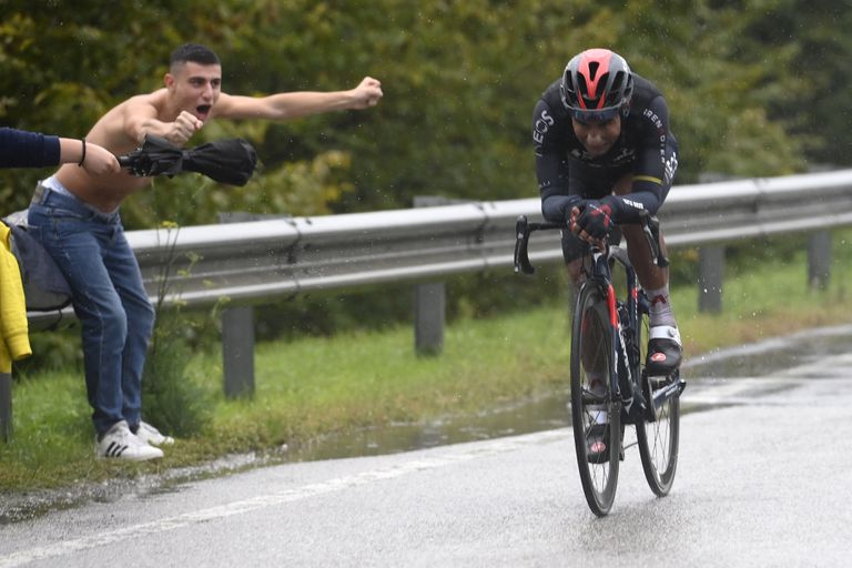 Narváez, en los últimos kilómetros de la etapa.