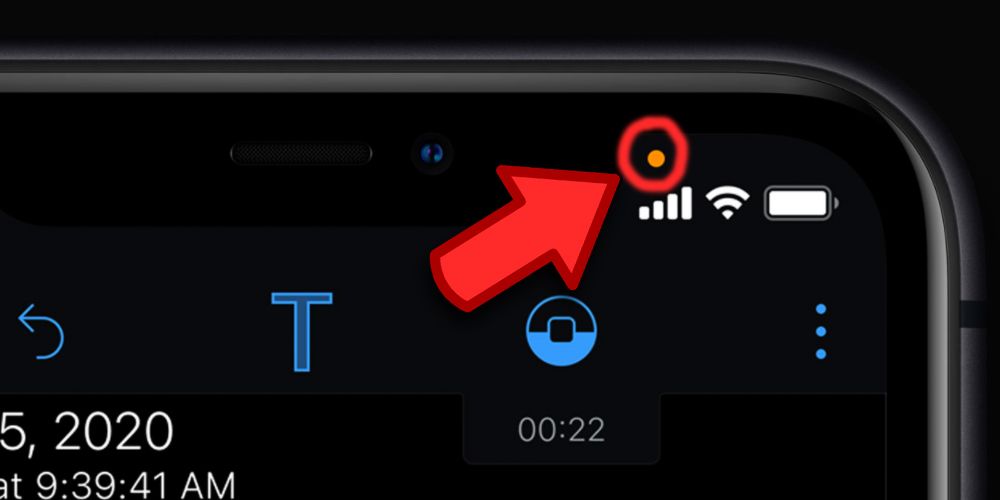 ¿Ves ese punto naranja o verde en la parte superior de tu iPhone?  Esto es lo que significa
