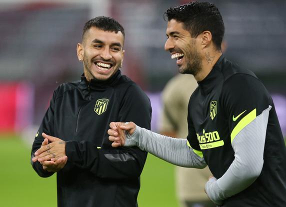 Entrenamiento del Atlético de Madrid en el Allianz Arena de Múnich.