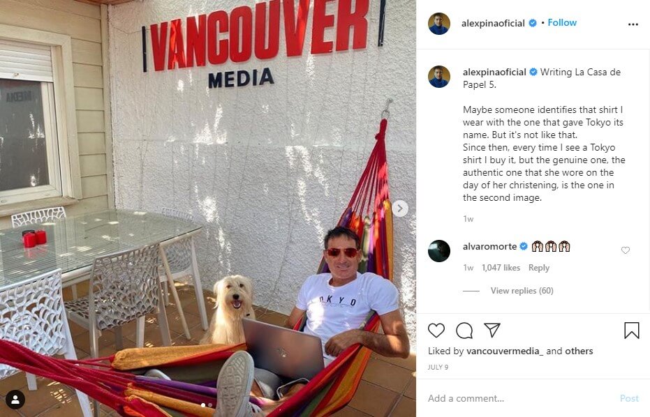 alex pina temporada 5 robo de dinero escribiendo