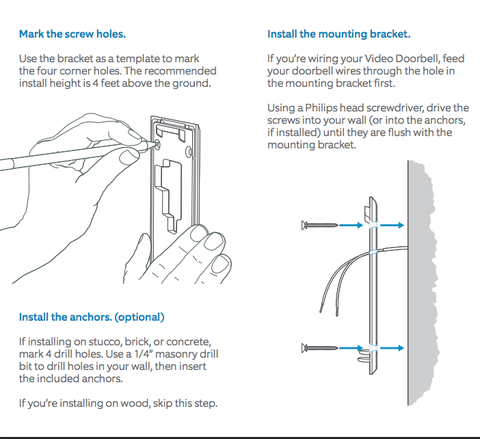 instrucciones para instalar el timbre del anillo