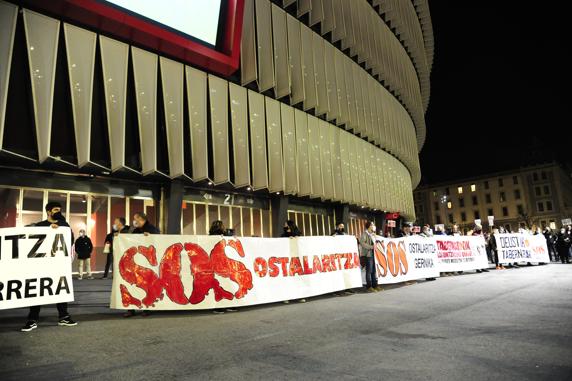 Los hosteleros se han movilizado antes del partido