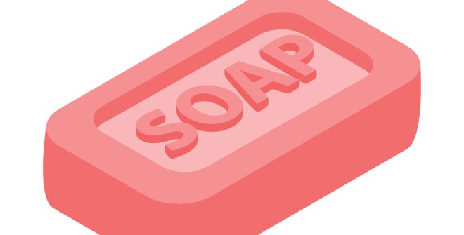 una pastilla de jabón rosa