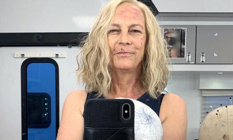 La imagen de Halloween Kills revela los moretones falsos de Jamie Lee Curtis