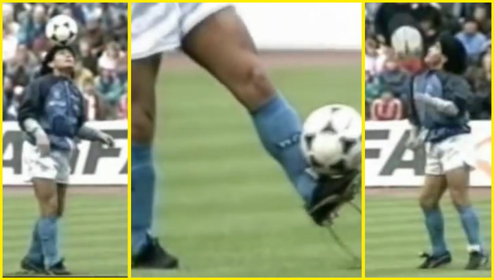 El legendario calentamiento de Maradona con el Nápoles El legendario calentamiento de Maradona con el Nápoles
