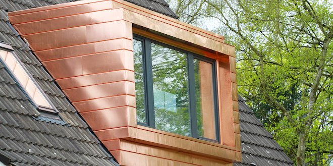 ventana de techo de cobre