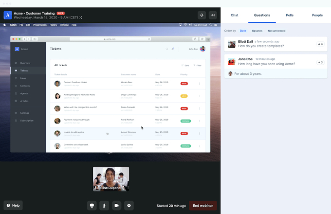 Captura de pantalla de Livestorm
