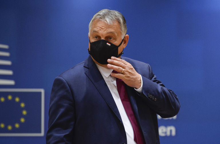 El primer ministro húngaro, Viktor Orbán, en Bruselas durante una reunión del Consejo europeo el 2 de octubre de 2020.