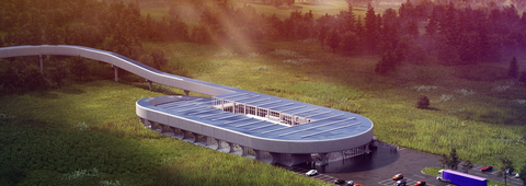 representación artística del centro de certificación de virginia occidental de virgin hyperloop