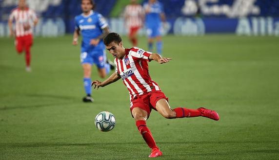 Manu Sánchez, en un partido con el primer equipo del Atlético de Madrid.