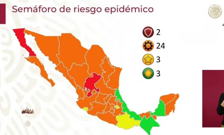 Semáforo Covid: Reportan 10 estados en condiciones de riesgo de retroceder a rojo 1 Semáforo Covid: Reportan 10 estados en condiciones de riesgo de retroceder a rojo 1