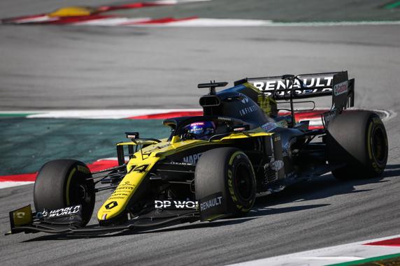 Fernando Alonso, en su test con Renault en el Circuit de Barcelona-Catalunya en octubre