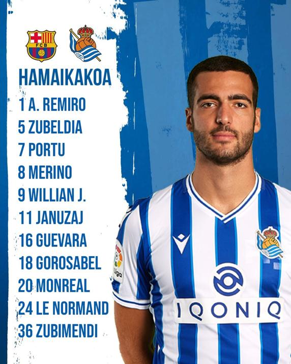 'Once' de la Real Sociedad contra el Barcelona