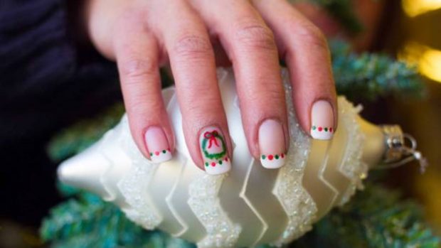 uñas navideñas fáciles