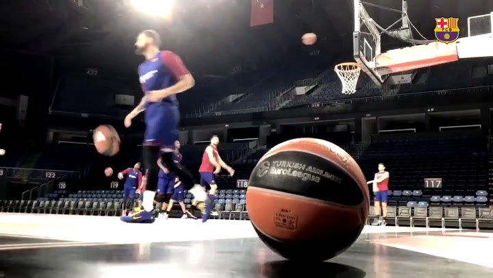 Entrenamiento del Barça de basket en el Sinan Erdem de Estambul Entrenamiento del Barça de basket en el Sinan Erdem de Estambul