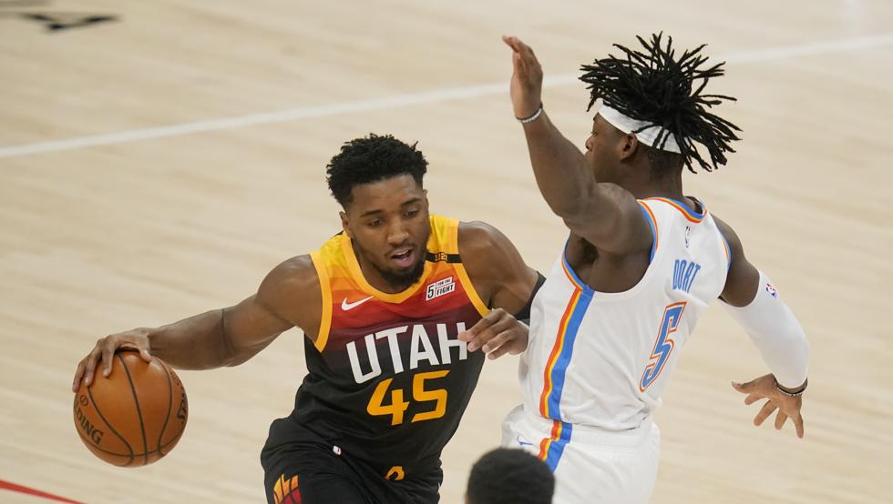 Donovan Mitchell y Lu Dort, protagonista del duelo entre Utah y Oklahoma City.