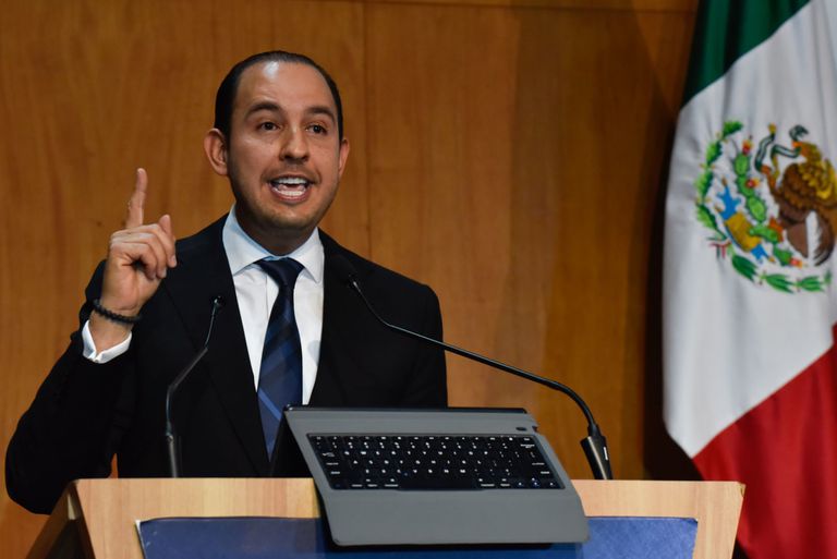 Marko Cortés, dirigente nacional del PAN en una sesión ordinaria del partido político.
