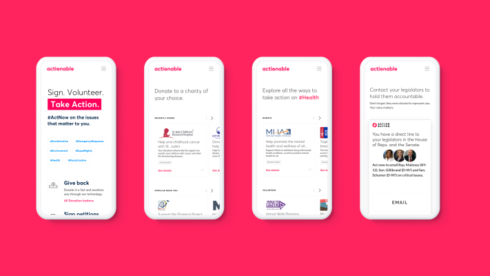 La plataforma de activismo accionable ayuda a los usuarios a ser proactivos sobre las causas que aman