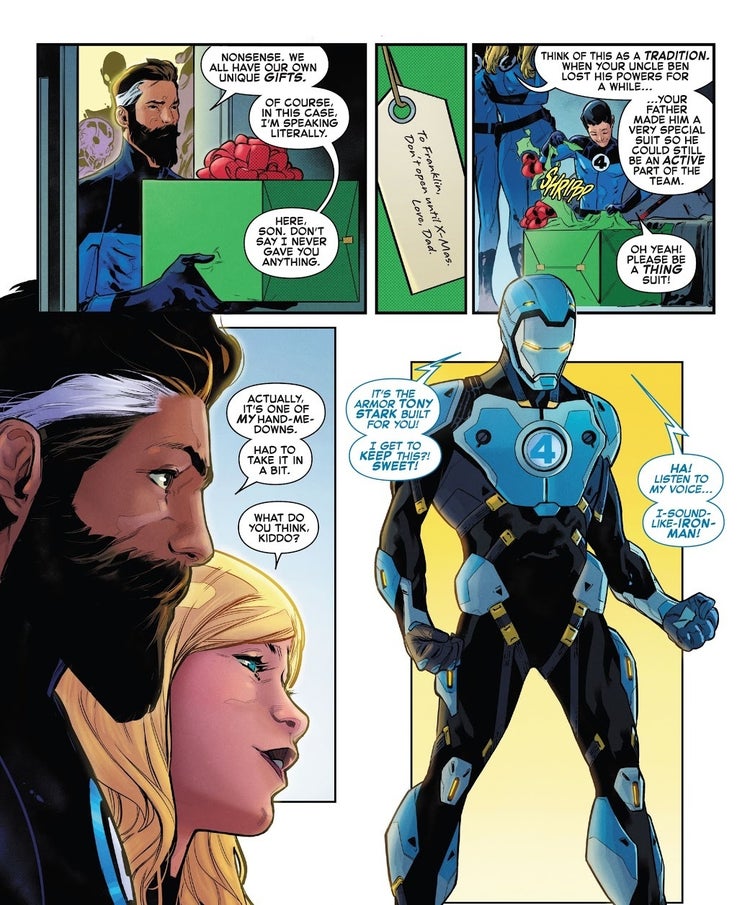 los cuatro fantásticos 27 franklin richards armadura de hombre de hierro