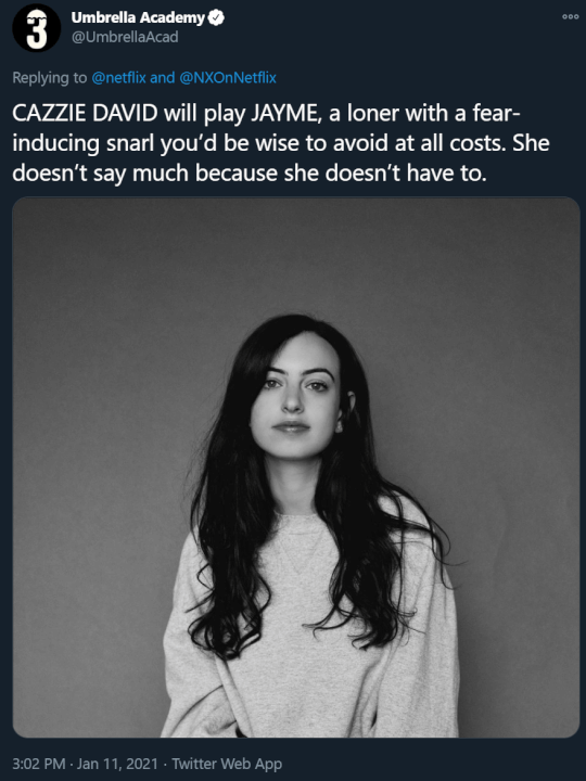 nuevos miembros del reparto academia paraguas temporada 3 academia gorrión cazzie david