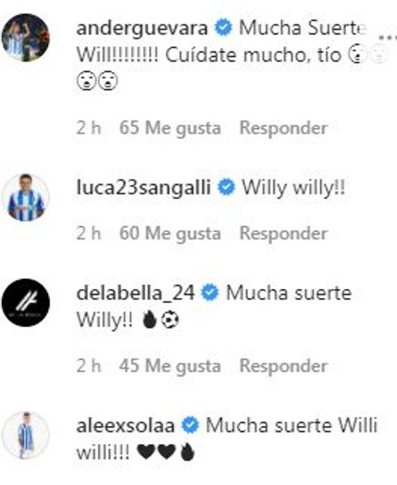 Despedida a Willian José de excompañeros de la Real