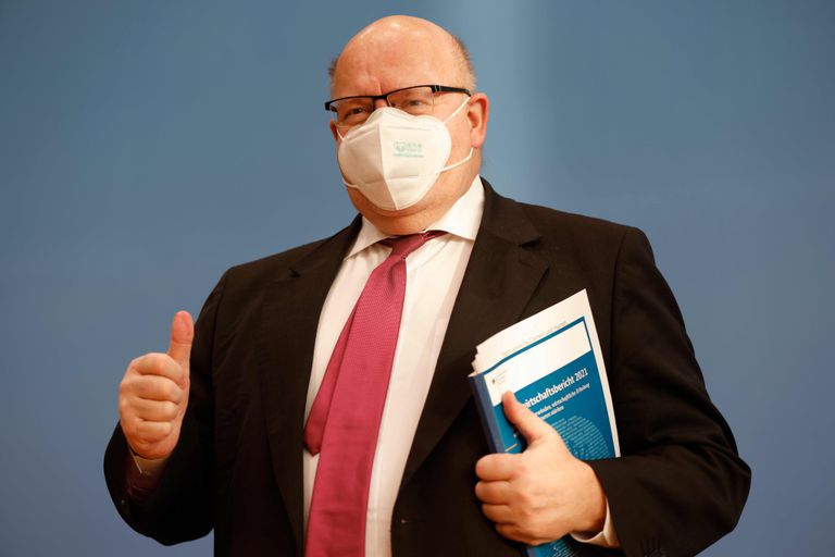 El ministro de Economía alemán, Peter Altmaier, este miércoles antes de la presentación del informe económico anual de su departamento.
