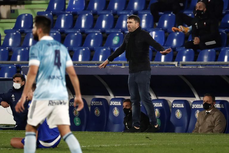 Eduardo Coudet durante el partido entre el Celta y el Getafe.