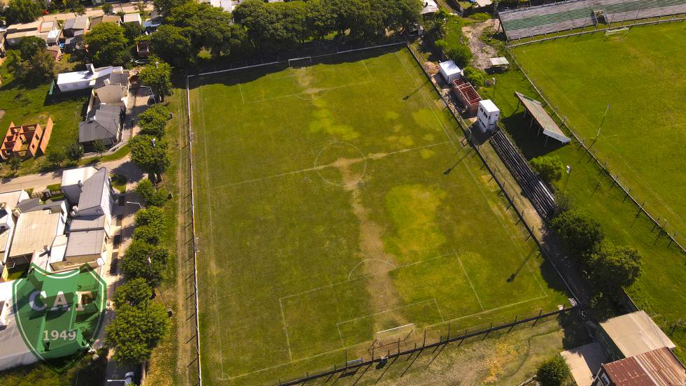 Vista aérea del Club Atlético Ferrocarril de Chajarí, donde empezó a jugar el defensa del CA Osasuna Facundo Roncaglia.