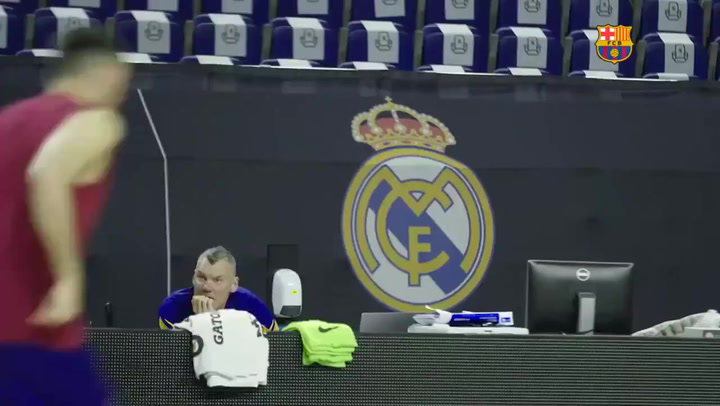 El Barça calentó motores para el Clásico en el WiZink Center