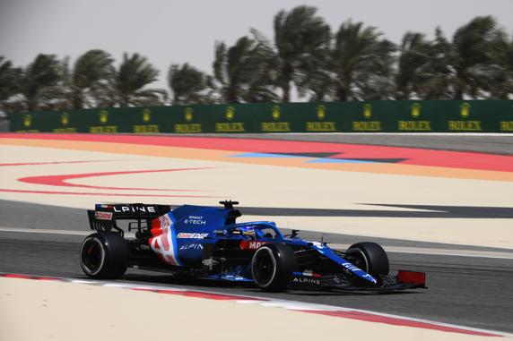 Fernando Alonso, en el test de F1 2021