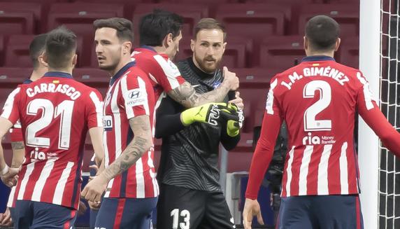 Encuentro de la Liga Santander entre los equipos At.Madrid - Deportivo Alaves en el estadio Wanda Metropolitano Oblack