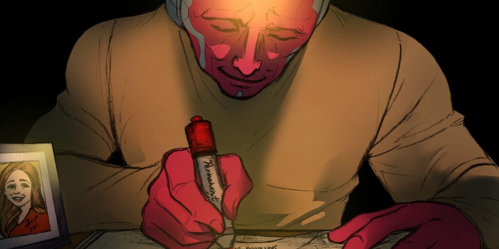 Desgarradora WandaVision Art Imagines Vision Writing Episodio 8 Nota