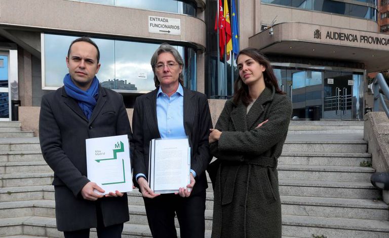 José Manuel Calvo, Marta Higueras y Rita Maestre, ante la Audiencia Provincial en enero de 2020