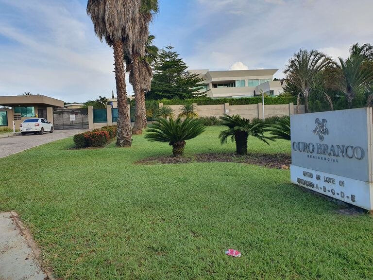 Entrada de la urbanización Ouro Branco, donde el senador Flavio Bolsonaro compró una mansión.