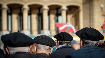 Manifestación de pensionistas en San Sebastián, en enero de 2020.