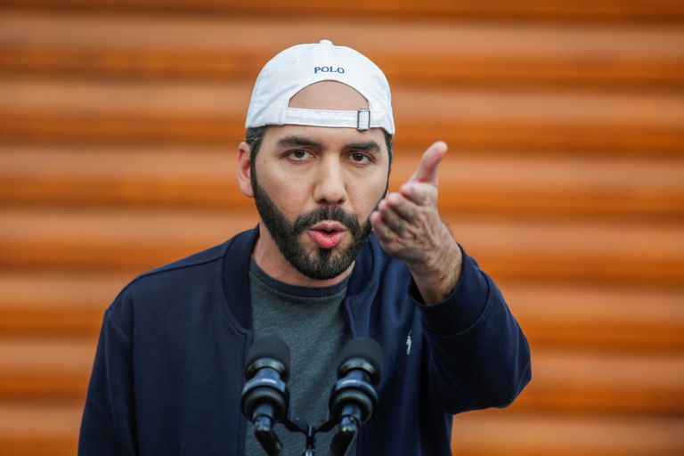 Nayib Bukele, presidente de El Salvador, durante un anuncio del pasado 17 de febrero en San Salvador.
