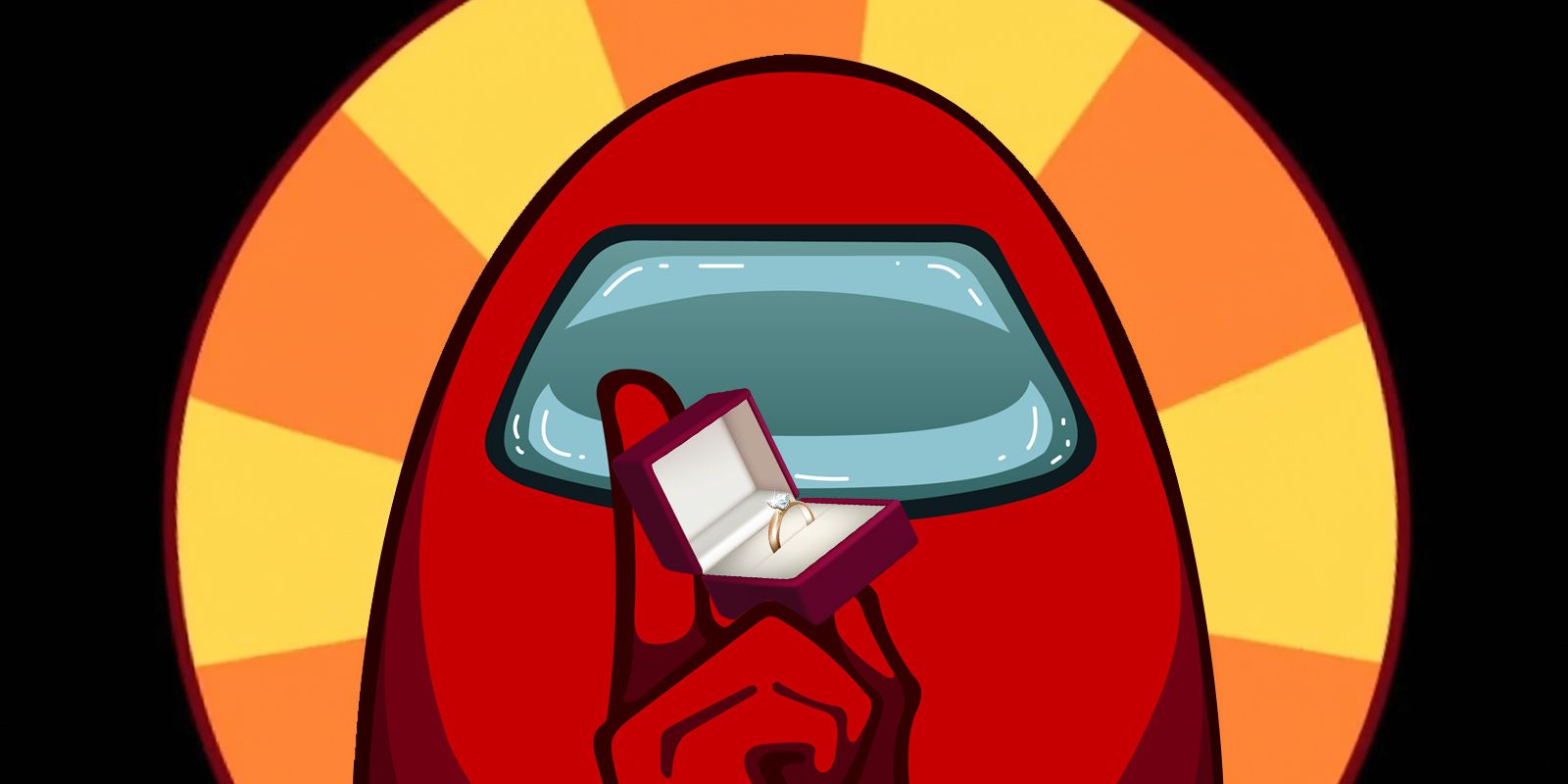 Entre nosotros Crewmate encuentra una nueva vida como caja de anillo de compromiso personalizada