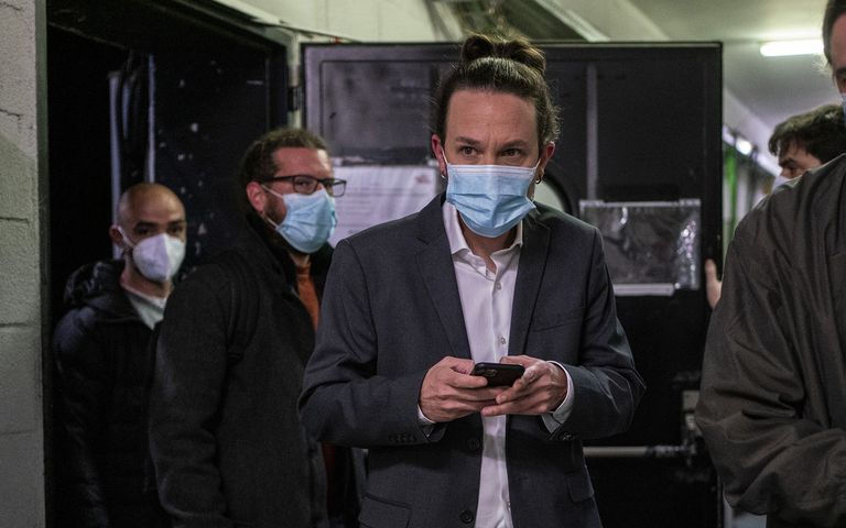 Pablo Iglesias tras una entrevista en el programa 'El Intermedio' de La Sexta, este lunes.