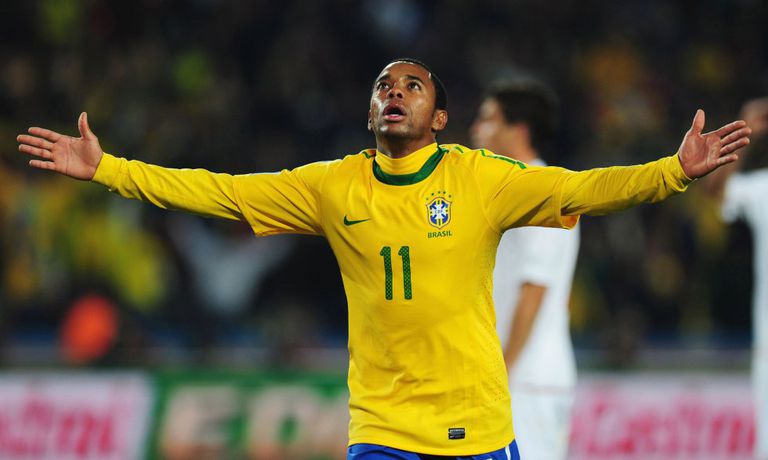 Robinho con la selección de Brasil, en una foto de archivo.