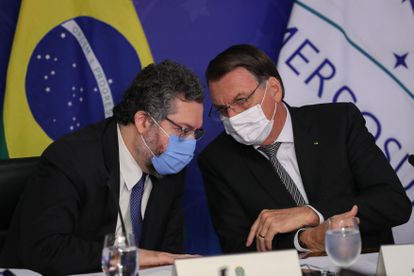 Araújo y Bolsonaro, en uno de sus últimos actos como ministro de Exteriores, el pasado viernes en la cumbre del Mercosur.