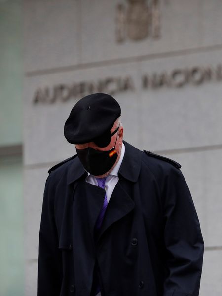 El comisario José Manuel Villarejo, tras declarar el pasado 4 de marzo en la Audiencia Nacional tras quedar en libertad provisional.