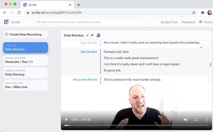 Captura de pantalla de Scribe
